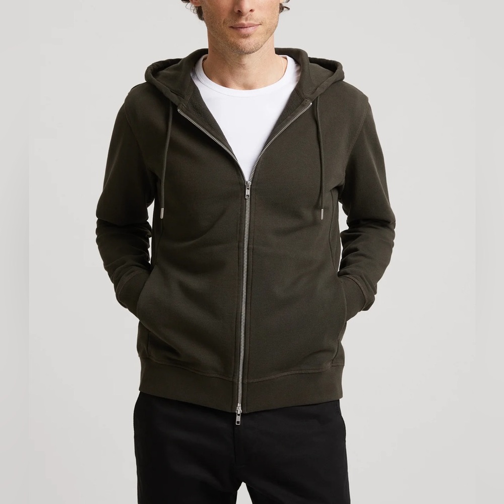 ASKET THE ZIP HOODIE MUD GREEN